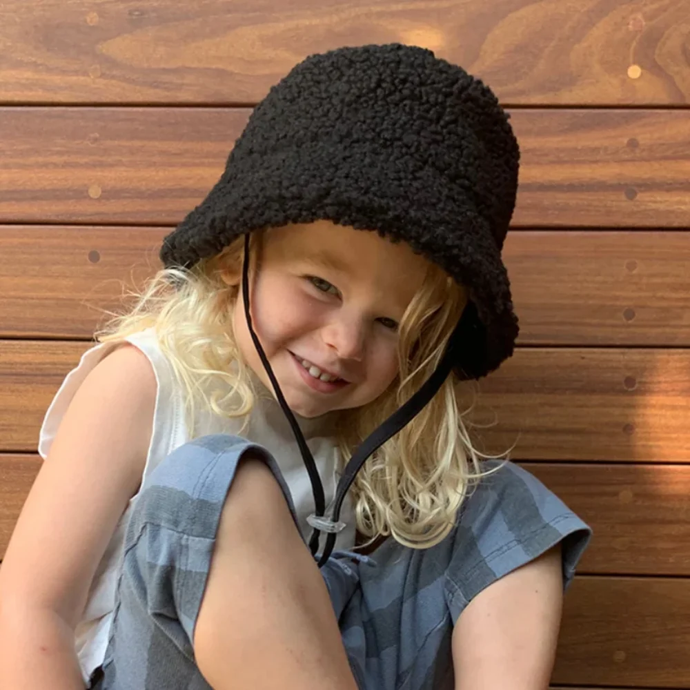Lack of Color Kids Mini Black Teddy Bucket Hat One Size (47cm) Ages 1-5